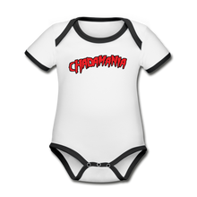 Load image into Gallery viewer, Organic Contrast Short Sleeve Baby Bodysuit - white/black