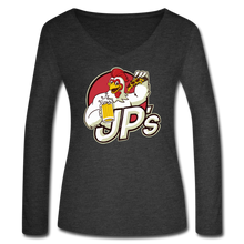 Load image into Gallery viewer, Women’s Long Sleeve  V-Neck Flowy Tee - deep heather